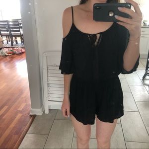 Off shoulder black romper